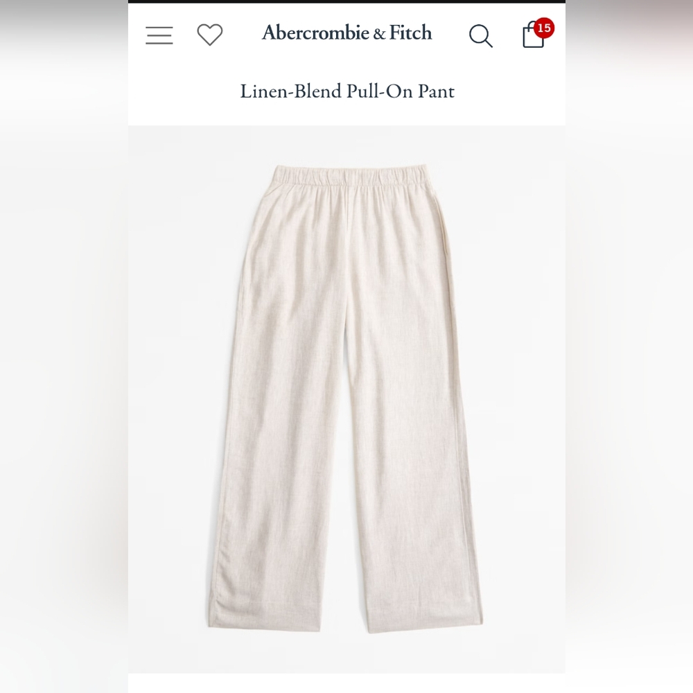 Abercrombie Linen Blend Pull on Pants